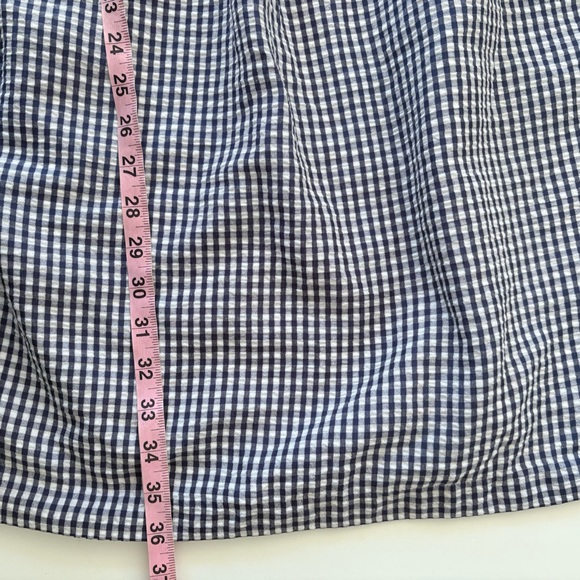 Anthropologie || Hutch Gingham Midi Skirt Smocked Back Blue White XL - Picture 10 of 11